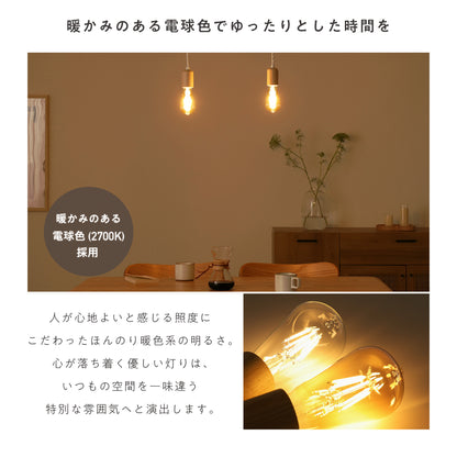 LEDフィラメント電球 VST64 口金E26 60W相当