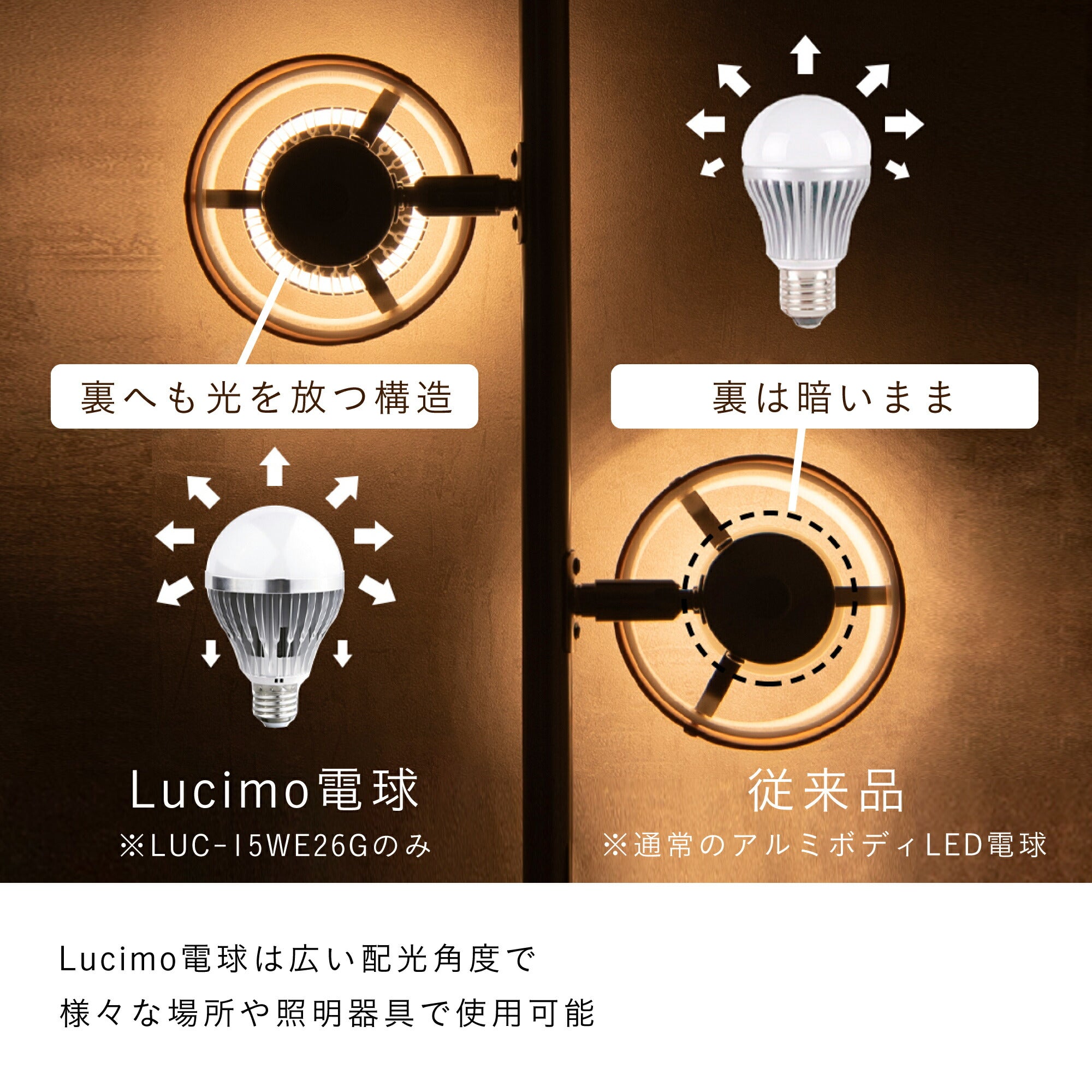 Lucimo 口金E26 100w相当 【電球1個リモコン1個セット】